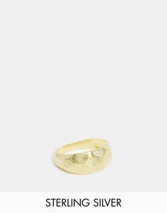 Серебряное кольцо с позолотой 14 карат ASOS DESIGN-Золотистый