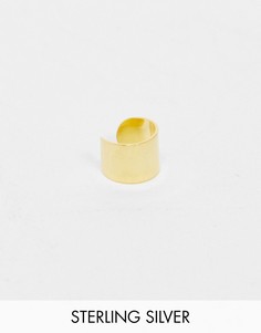 Серебряная серьга-кафф с покрытием 14-каратным золотом ASOS DESIGN-Золотой