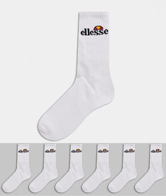 Набор из 6 пар белых спортивных носков с логотипом ellesse-Белый
