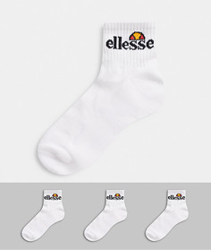 3 пары белых носков с логотипом ellesse-Белый