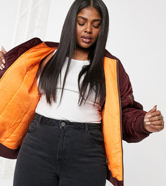 Темно-красный oversized-бомбер ASOS DESIGN Curve