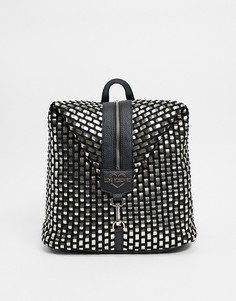 Плетеный рюкзак с отделкой металлик Love Moschino-Черный цвет