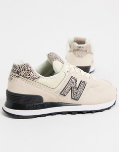 Серые кроссовки со звериным принтом New Balance 574-Серый