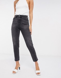 Черные выбеленные джинсы в винтажном стиле с завышенной талией Vero Moda-Черный цвет
