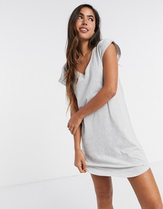 Серая ночная рубашка в стиле oversized из органического хлопка Lindex-Серый