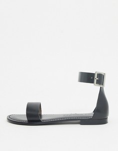 Черные сандалии с ремешком на щиколотке Vero Moda-Черный
