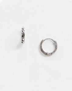Серебристые серьги-кольца 9 мм с волнообразной отделкой ASOS DESIGN​​​​​​​-Серебряный