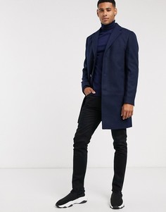 Темно-синее пальто New Look-Темно-синий