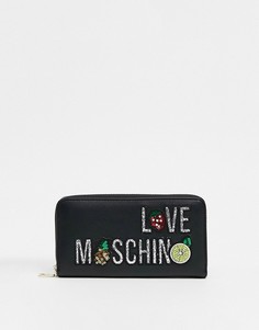Черный кошелек с логотипом Love Moschino