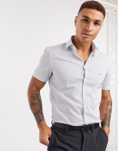 Рубашка с принтом и короткими рукавами Calvin Klein-Серый