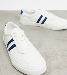 Белые кроссовки для широкой стопы с полосками сбоку ASOS DESIGN-Белый