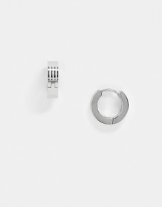Серебристые серьги-кольца 9 мм из нержавеющей стали ASOS DESIGN-Серебряный