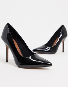 Черные туфли-лодочки на высоком каблуке с острым носком ASOS DESIGN-Черный цвет