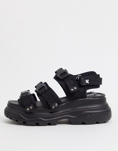Черные сандалии на массивной подошве с пряжками Koi Footwear-Черный цвет