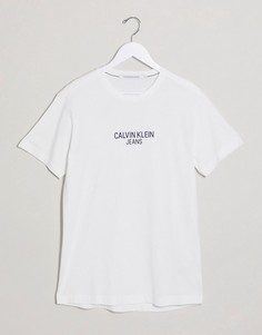 Белая футболка с логотипом Calvin Klein Jeans-Белый