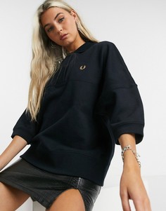 Темно-синяя футболка-поло в стиле oversized Fred Perry-Темно-синий