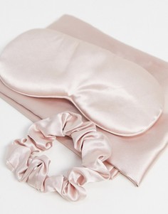 Пудрово-розовый атласный набор для сна Kitsch-Бесцветный