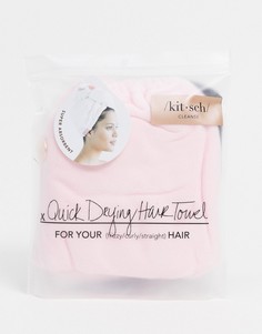 Светло-розовое полотенце для волос Kitsch-Бесцветный