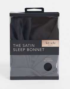 Черная атласная шапочка для сна Kitsch-Бесцветный