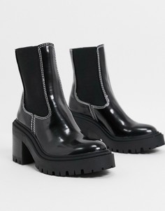 Черные ботинки челси на массивной подошве ASOS DESIGN-Черный цвет