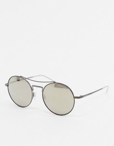 Светло-коричневые солнцезащитные очки-авиаторы Emporio Armani-Коричневый
