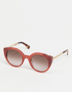 Круглые солнцезащитные очки с черепаховыми вставками Kate Spade-Розовый цвет