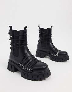 Черные ботинки на массивной подошве Koi Footwear-Черный цвет