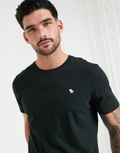 Черная футболка с круглым вырезом и логотипом Abercrombie & Fitch-Черный цвет