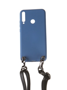 Чехол Ally для Huawei P40 Lite E/ Honor 9C А1 Soft Touch с ремешком Blue A1-01141