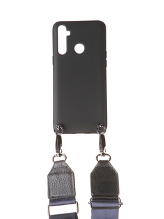 Чехол Ally для Realme 5 А6 Soft Touch с ремешком Black A6-01151