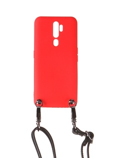 Чехол Ally для Oppo A5 2020 / A9 2020 А1 Soft Touch с ремешком Red A1-01146