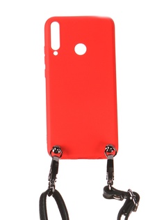 Чехол Ally для Huawei P40 Lite E/ Honor 9C А1 Soft Touch с ремешком Red A1-01140