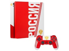Игровая приставка Sony PlayStation 4 Slim 1 ТB Сборная России Rainbo RB-PS506 Horizon Zero Dawn + Spider-Man + GTS