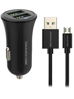 Зарядное устройство Atomic C240M 2xUSB 3.4A + кабель MicroUSB