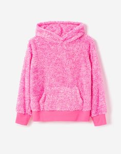 Розовое плюшевое худи oversize для девочки Gloria Jeans