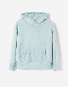 Мятное плюшевое худи oversize для девочки Gloria Jeans