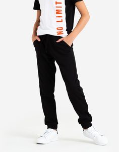 Чёрные спортивные брюки-джоггеры для мальчика Gloria Jeans