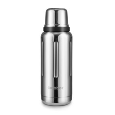 Термос BOBBER Flask-1000, 1л, серебристый/ черный [flask-1000/glossy]