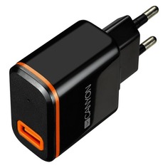 Сетевое зарядное устройство Canyon CNE-CHA042BO, USB, USB type-C, 2.1A, черный/оранжевый