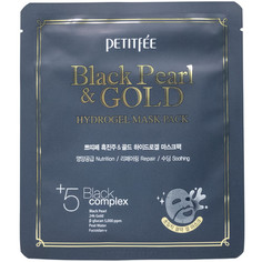 Гидрогелевая маска для лица с черным жемчугом и золотом в одноразовой упаковке Petitfee