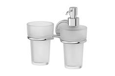 Держатель со стаканом и дозатором жидкого мыла настенный Luxia Hoff