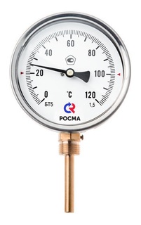 Термометр Росма БТ-52.211 0-160*С радиальный шток L-150мм G-1/2&quot;