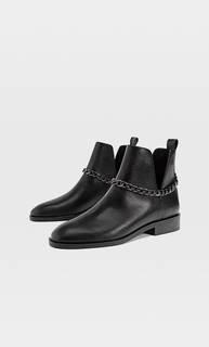 Stradivarius Ботильоны С Вырезами И Цепочкой Женская Коллекция Черный 39