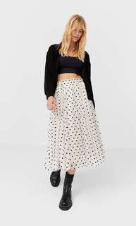 Stradivarius Юбка Миди В Горошек Женская Коллекция Multicolor M