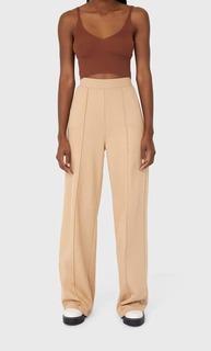 Stradivarius Трикотажные Брюки Прямого Кроя Женская Коллекция Цвет Камня S