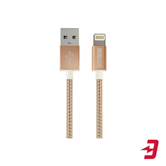 Кабель InterStep Apple Lightning - USB 2.0 Nylon, 1 м, Gold