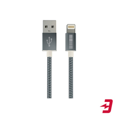 Кабель InterStep Apple Lightning - USB 2.0 Nylon, 1 м, Space Gray