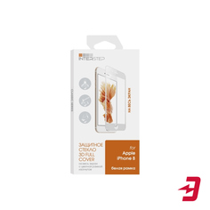 Защитное стекло с рамкой 3D InterStep Full Screen для Apple iPhone 8, White (IS-TG-IPHON83DW-000B202)