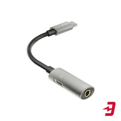 Кабель-переходник InterStep USB Type-C-Aux 3,5 мм, Gray (IS-DC-TYPCAUXGB-020B201)