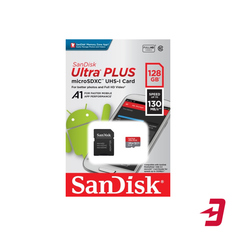 Карта памяти SDHC Micro SanDisk microSDHC Ultra Plus 128GB UHS-I (SDSQUB3-128G-GN6MA)